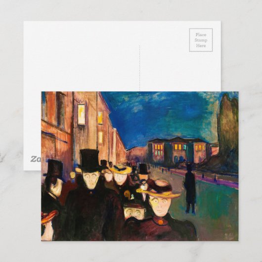 Avond op Karl Johan Street (1892) Briefkaart (Voorkant / Achterkant)