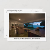 Avond op Plantation House Lanai Briefkaart (Voorkant / Achterkant)