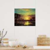 Avond, Owens Lake California, door Albert Bierstad Poster (Keuken)