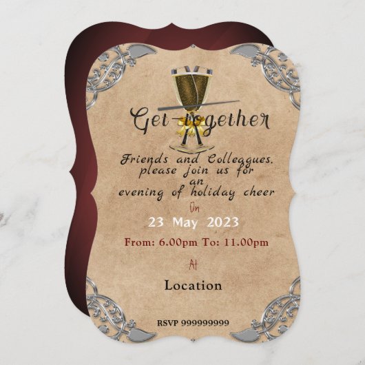 Avond Partij Kaart (Voorkant / Achterkant)