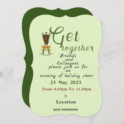 Avond Partij Kaart (Voorkant / Achterkant)