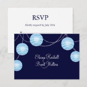Avond Party Lantern RSVP in Blue (Voorkant / Achterkant)