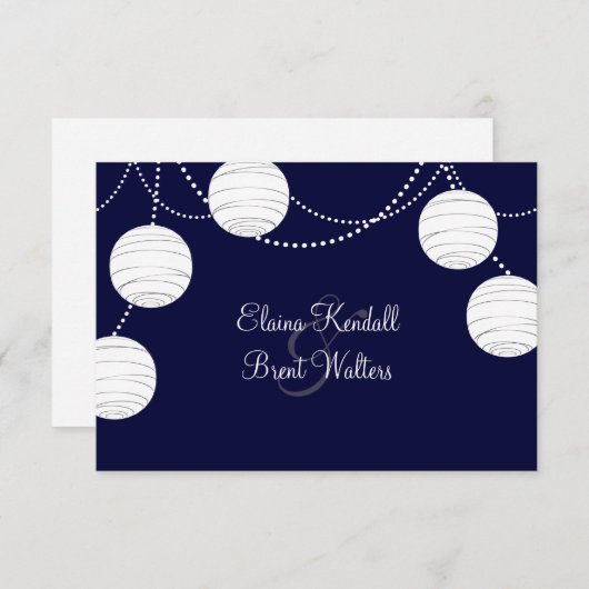 Avond Party Lantern RSVP (marine) (Voorkant / Achterkant)