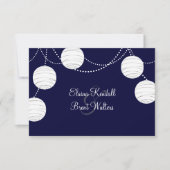 Avond Party Lantern RSVP (marine) Kaartje (Voorkant)