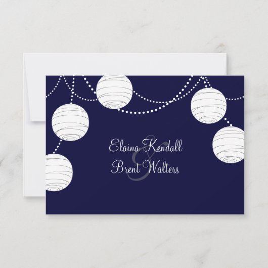 Avond Party Lantern RSVP (marine) Kaartje (Voorkant)