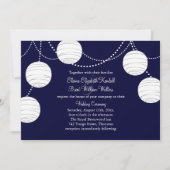 Avond Party Lantern Wedding Invitation (marine) Kaart (Voorkant)