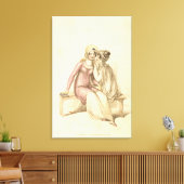 Avond-, promenade- of zee-strandkostuums, mode canvas afdruk (Insitu (Woonkamer))