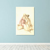 Avond-, promenade- of zee-strandkostuums, mode canvas afdruk (Insitu (Houten vloer))