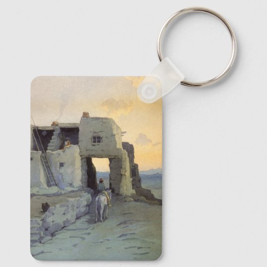 Avond, Pueblo van Walpi door Marion Kavagh Wachtel Sleutelhanger (Achterkant)