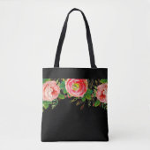 Avond Roos Basic Black Tote Bag (Voorkant)
