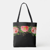 Avond Roos Basic Black Tote Bag (Achterkant)