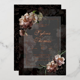 Avond Roos Gold Foil Wedding Folie Uitnodiging