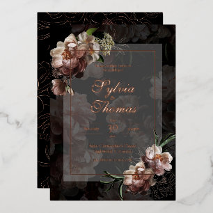 Avond Roos Gold Foil Wedding Folie Uitnodiging