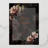 Avond Roos Gold Foil Wedding Folie Uitnodiging (Voorkant)
