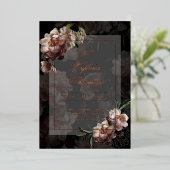 Avond Roos Gold Foil Wedding Folie Uitnodiging (Staand Voorkant)