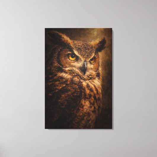 Avond Sentinel | Uil Kunst | Opgespannen Canvas Afdruk (Voorkant)