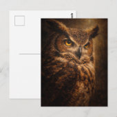 Avond Sentinel | Uil Kunst | Postkaart (Voorkant / Achterkant)
