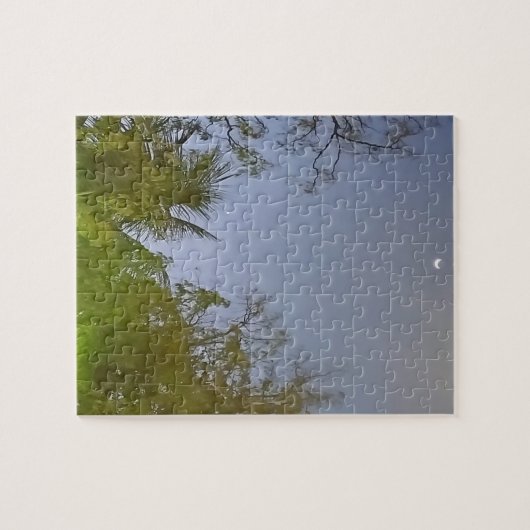 Avond Sky Crescent Moon Foto Legpuzzel (Horizontaal)