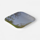 Avond Sky Crescent Moon Foto Papieren Bordje (Gebogen)