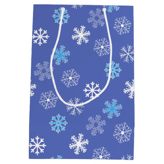 Avond Snowflake Medium Gift Bag Medium Cadeauzakje (Achterkant)