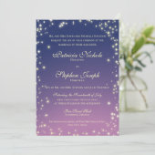 Avond Stars Twinkle Sky Wedding Invitation Kaart (Staand voorkant)