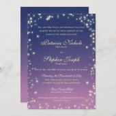 Avond Stars Twinkle Sky Wedding Invitation Kaart (Voorkant / Achterkant)