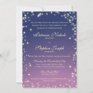 Avond Stars Twinkle Sky Wedding Invitation Kaart