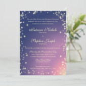 Avond Stars Twinkle Sky Wedding Invitation Kaart (Staand voorkant)