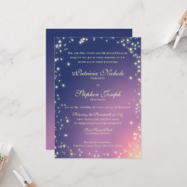 Avond Stars Twinkle Sky Wedding Invitation Kaart