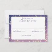 Avond Stars Twinkle Wedding Response RSVP Kaartje (Voorkant)