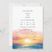 Avond Strand Zonsondergang Landschap Waterverf Bru Kaart (Voorkant)