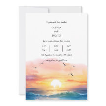 Avond Strand Zonsondergang Landschap Waterverf Bru