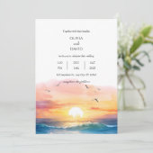 Avond Strand Zonsondergang Landschap Waterverf Bru Kaart (Staand voorkant)