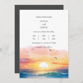 Avond Strand Zonsondergang Landschap Waterverf Bru Kaart (Voorkant / Achterkant)