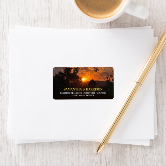 Avond Sunset Scene, Rustic Wedding Etiket (Insitu)
