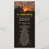 Avond Sunset Scene, Rustic Wedding Programmakaart (Voorkant)