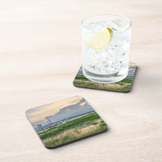 Avond te Charleston Harbour Bier Onderzetter (Rechterzijde)