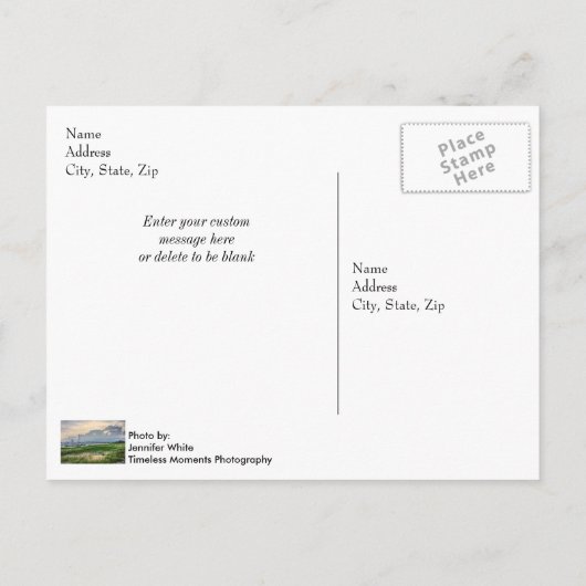 Avond te Charleston Harbour Briefkaart (Achterkant)