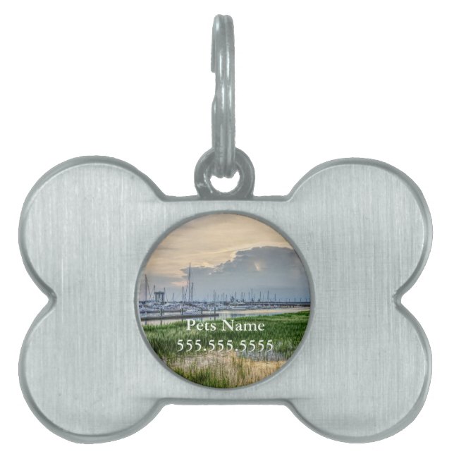 Avond te Charleston Harbour Huisdieren Naamplaatje (voorkant)