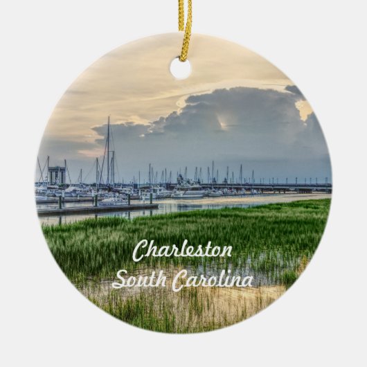Avond te Charleston Harbour Keramisch Ornament (Voorkant)