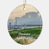 Avond te Charleston Harbour Keramisch Ornament (Links)