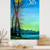 Avond te Sils, Engadin, Zwitserland,  Poster (Keuken)