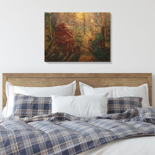 Avond - The Watch by Vincent van Gogh Canvas Afdruk (Insitu (Slaapkamer))
