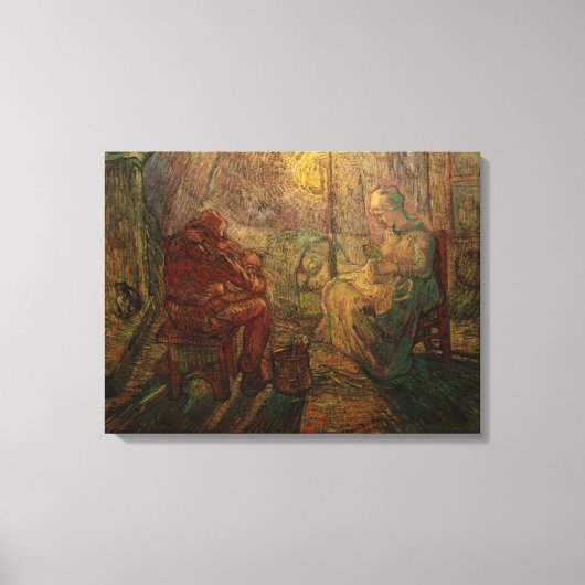 Avond - The Watch by Vincent van Gogh Canvas Afdruk (Voorkant)