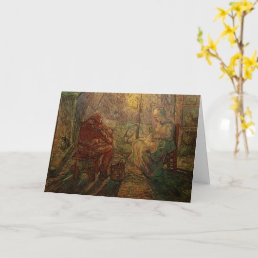 Avond - The Watch by Vincent van Gogh Kaart (Gele Bloem)