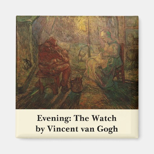 Avond - The Watch by Vincent van Gogh Magneet (Voorkant)