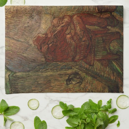 Avond - The Watch by Vincent van Gogh Theedoek (Gevouwen)