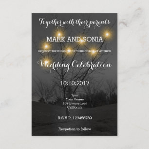 Avond Tree Garden Wedding Invitation Kaart