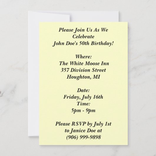 Avond Treinpartij: Mijlsteen op zaterdag Kaart (Achterkant)