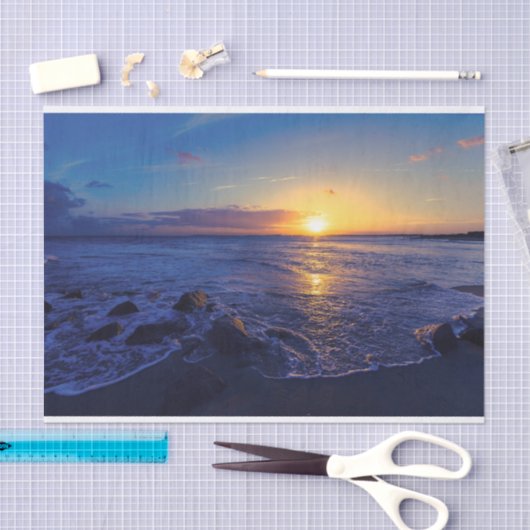 Avond Tropisch strand Zee Sunset Tissuepapier (Craft)